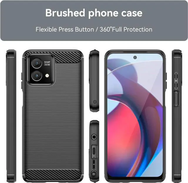 Alt view image 3 of 7 - for Motorola Moto G Stylus 5G 2023 case, with HD Screen Protector, Fashion Shock-Absorption Flexible TPU Bumper Soft Rubber Protective Phone Case Cove for Motorola Moto G Stylus 5G 2023, Black