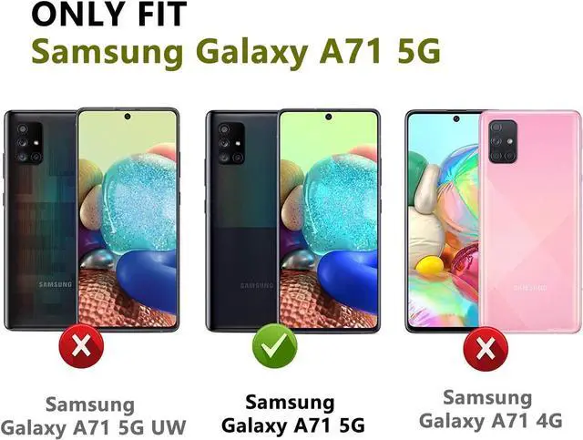 Alt view image 2 of 7 - Designed for Samsung Galaxy A71 5G Case 2 in 1 Gift Militay Grade Drop Protective Rugged Heavy Duty Cover Shockproof Case for Galaxy A71 5G Phone Case for women men boy girl (Black+Black)