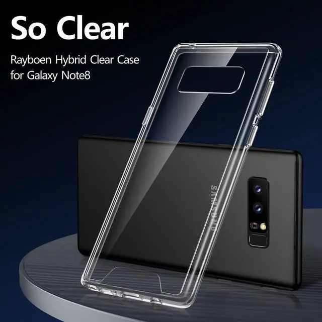 Alt view image 3 of 7 - Rayboen Case for Samsung Galaxy Note 8, Crystal Clear Designed Shockproof Non-Slip Cell Phone Case, Hard Plastic Back & Soft TPU Frame Thin Protective Cover for Samsung Galaxy Note 8, 6.3 inch
