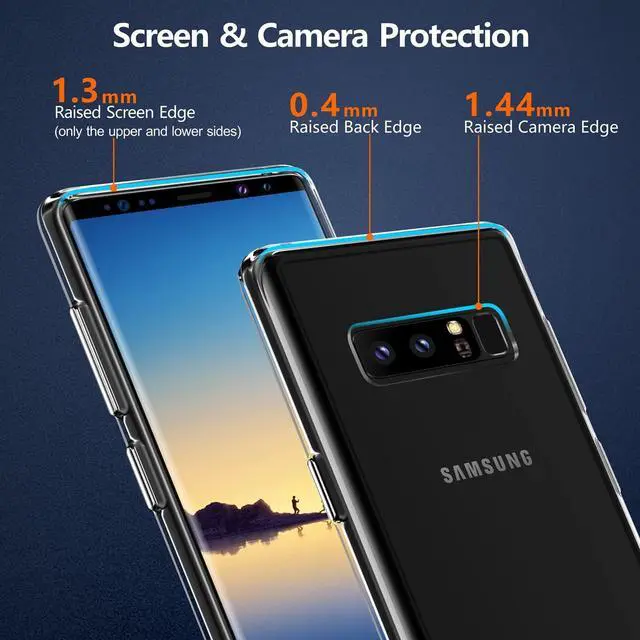 Alt view image 4 of 7 - Rayboen Case for Samsung Galaxy Note 8, Crystal Clear Designed Shockproof Non-Slip Cell Phone Case, Hard Plastic Back & Soft TPU Frame Thin Protective Cover for Samsung Galaxy Note 8, 6.3 inch
