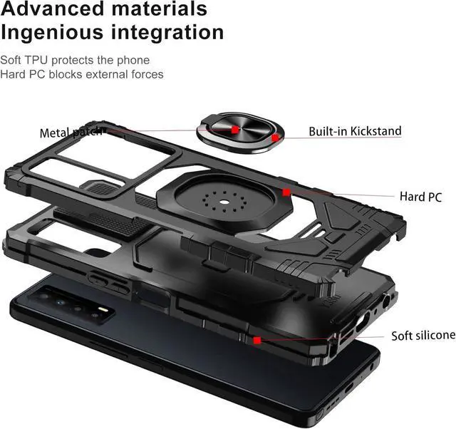 Alt view image 3 of 6 - Ailiber Case for TCL Stylus 5G, TCL Stylus 2022(T779W) Case with Ring Kickstand, for Magnetic Car Mount Military Grade, Heavy Duty Shockproof Protective Phone Cover for TCL Stylus 5G 6.81"-Black