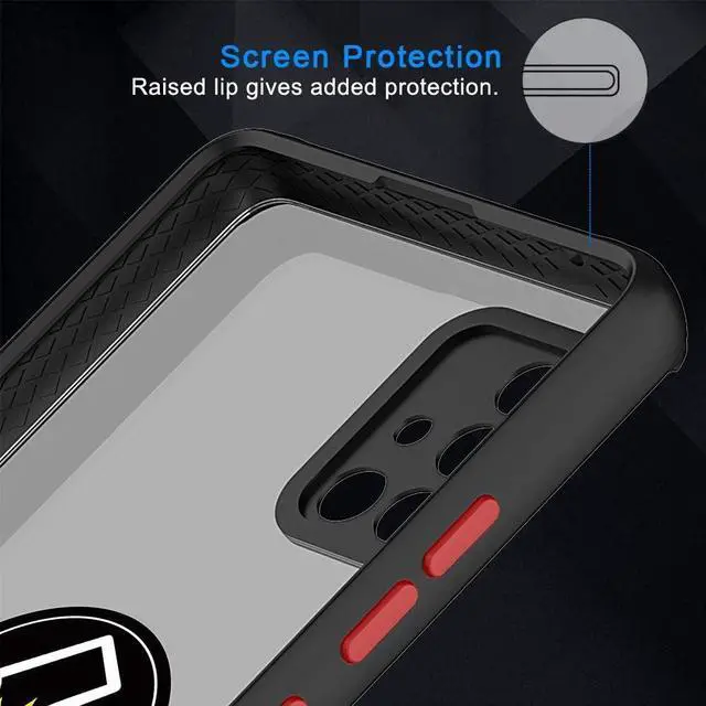 Alt view image 6 of 7 - TJS Compatible with Samsung Galaxy A71 5G Case, with Tempered Glass Screen Protector, Metal Ring Magnetic Support Kickstand Heavy Duty Drop Protector Phone Case (Black)