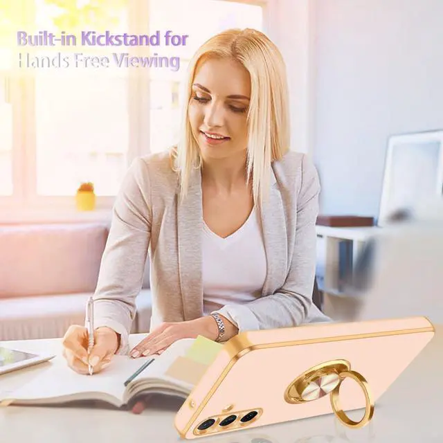 Alt view image 4 of 7 - Fingic for Samsung Galaxy A15 5G Phone Case[with 360° Ring Holder][Support Magnetic Car Mount]Cute Kickstand Slim for Women Girls Nonslip Rugged Bumper Protective Case for Samsung Galaxy A15,Rose Gold