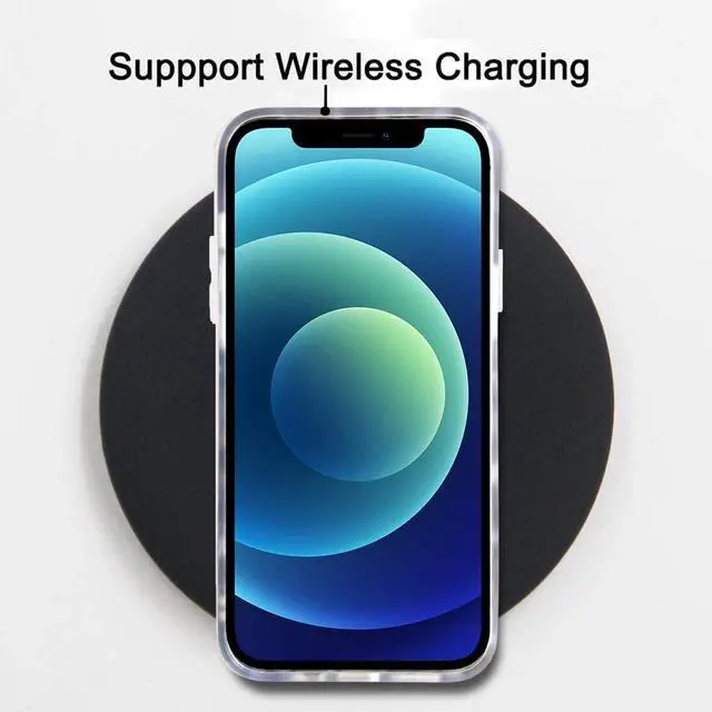 Alt view image 7 of 7 - J.west Case Compatible with iPhone 12/12 Pro 6.1-inch, Luxury Sparkle Translucent Clear Leopard Cheetah Print Pearly Design Soft Silicone Slim TPU Protective Phone Case Cover for Girls Women (Bling)