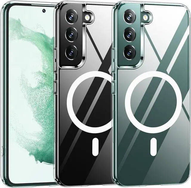 Main image of TIANNIUKE Magnetic Case for Samsung Galaxy S22, Transparent and Yellow Resistant,Compatible with MagSafe,Slim Fit Shockproof Protective Phone Case for Galaxy S22 Case