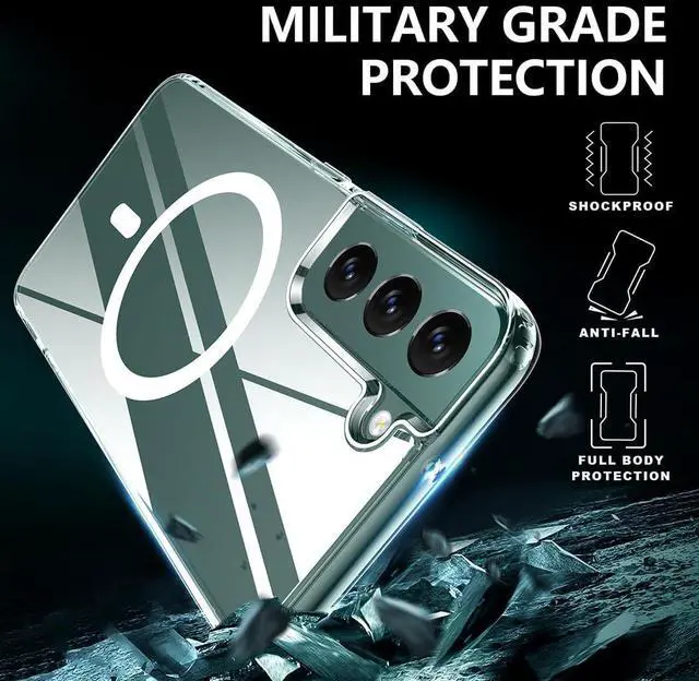 Alt view image 5 of 6 - TIANNIUKE Magnetic Case for Samsung Galaxy S22, Transparent and Yellow Resistant,Compatible with MagSafe,Slim Fit Shockproof Protective Phone Case for Galaxy S22 Case