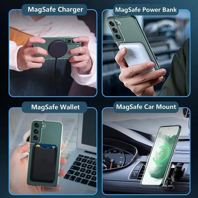 Alt view image 6 of 6 - TIANNIUKE Magnetic Case for Samsung Galaxy S22, Transparent and Yellow Resistant,Compatible with MagSafe,Slim Fit Shockproof Protective Phone Case for Galaxy S22 Case