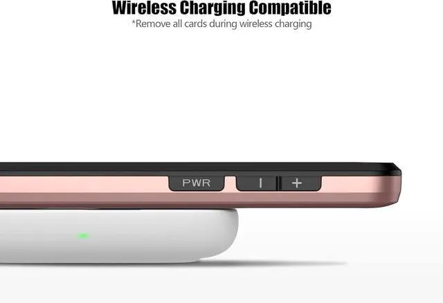 Alt view image 6 of 7 - Nvollnoe for Samsung S23 Plus Case with Card Holder 5G 6.6 inch Slim Dual Layer Heavy Duty Protective Hidden Card Slot Wallet Cover for Samsung S23 Plus(Rose Gold)