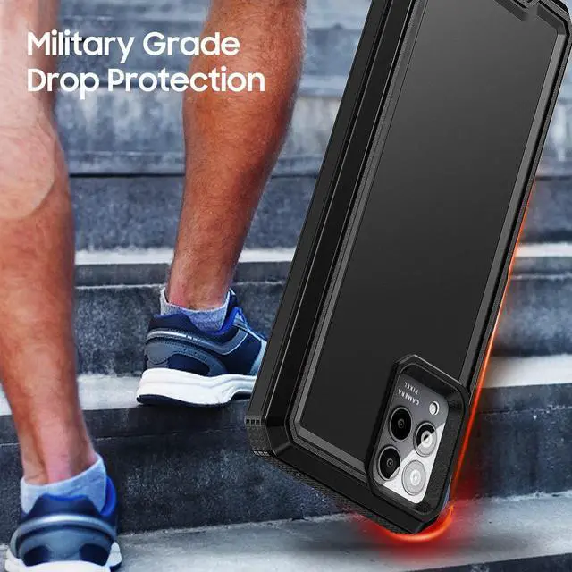 Alt view image 5 of 7 - for REVVL 6 Pro 5G / REVVL 6X Pro 5G Case, with Screen Protector, Military Grade Drop Proof Dual Layer Heavy Duty Rugged Protective Phone Shell (Black)