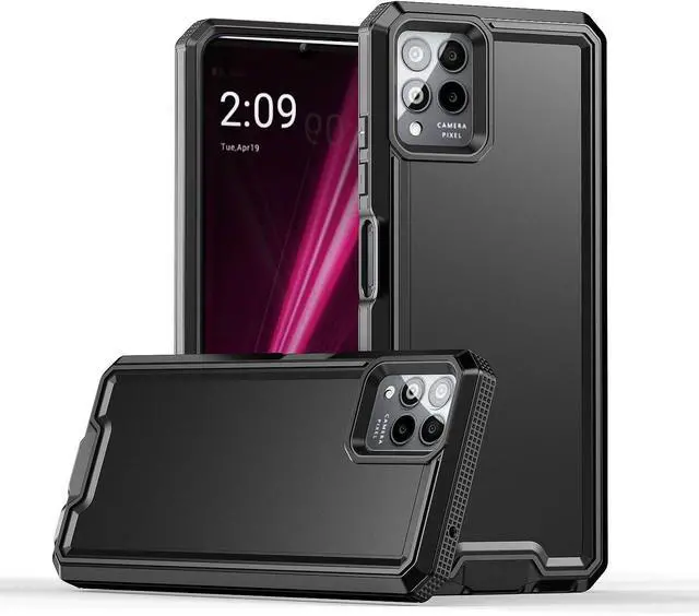 Alt view image 7 of 7 - for REVVL 6 Pro 5G / REVVL 6X Pro 5G Case, with Screen Protector, Military Grade Drop Proof Dual Layer Heavy Duty Rugged Protective Phone Shell (Black)