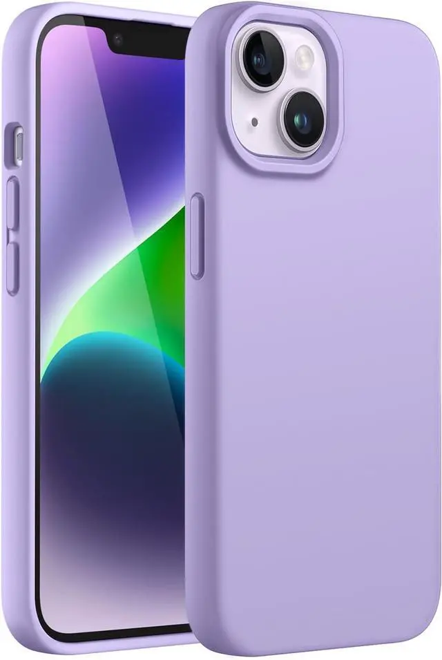 Main image of JETech Silicone Case for iPhone 14 Plus 6.7-Inch, Silky-Soft Touch Full-Body Protective Phone Case, Shockproof Cover with Microfiber Lining (Light Purple)