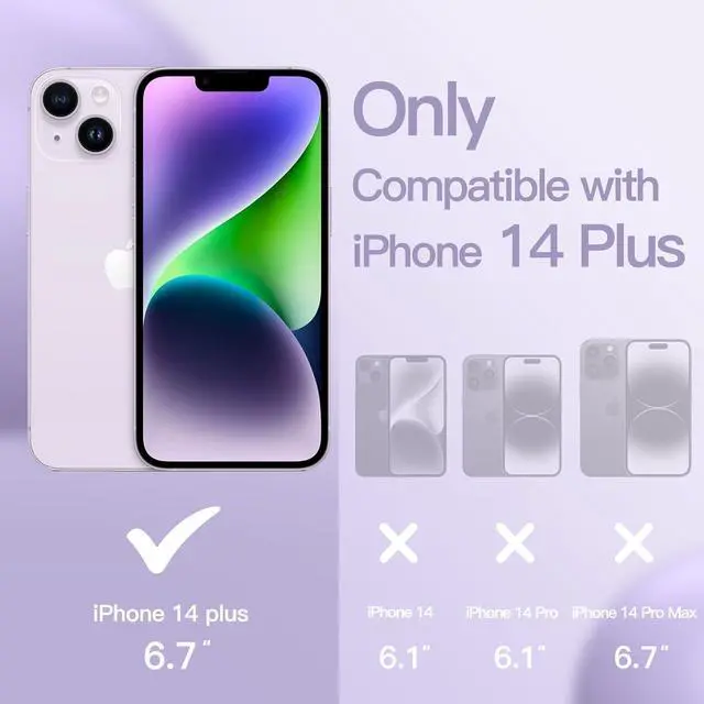 Alt view image 2 of 6 - JETech Silicone Case for iPhone 14 Plus 6.7-Inch, Silky-Soft Touch Full-Body Protective Phone Case, Shockproof Cover with Microfiber Lining (Light Purple)