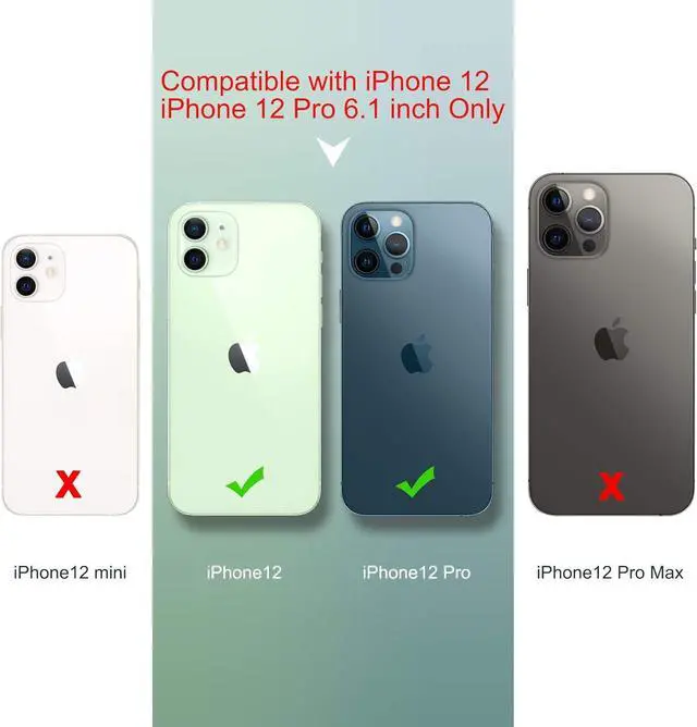 Alt view image 3 of 7 - ULAK Compatible with iPhone 12/12 Pro Wallet Case with Card Holder [RFID Blocking], PU Leather Case with Kickstand Card Slots Wrist Strap, Durable Shockproof Protective Cover 6.1 Inch, Blossom