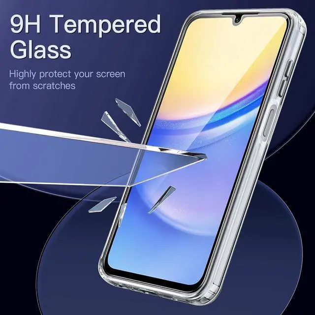 Alt view image 4 of 6 - JETech 3 in 1 Case for Samsung Galaxy A15 5G / 4G 6.5-Inch, with 2-Pack Screen Protector, Tempered Glass Film, Shockproof Bumper Phone Protective Cover Clear Back (Clear)