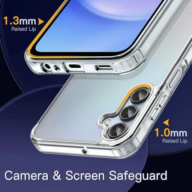 Alt view image 6 of 6 - JETech 3 in 1 Case for Samsung Galaxy A15 5G / 4G 6.5-Inch, with 2-Pack Screen Protector, Tempered Glass Film, Shockproof Bumper Phone Protective Cover Clear Back (Clear)