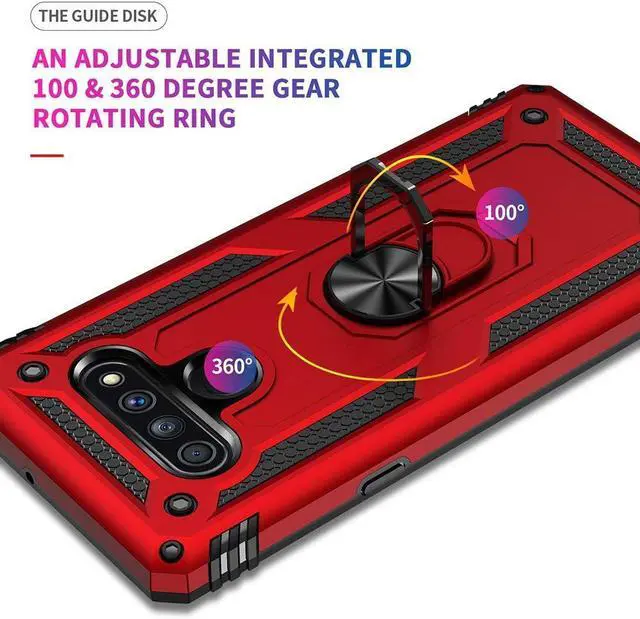 Alt view image 5 of 7 - Military Grade Drop Impact for LG Stylo 6 Case 360 Metal Rotating Ring Kickstand Holder Magnetic Car Mount Armor Heavy Duty Shockproof Case for LG Stylo 6 Phone Case (Blue)