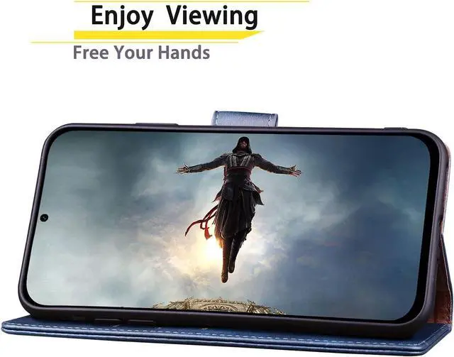 Alt view image 7 of 7 - SUANPOT for Samsung Galaxy S21 Ultra 6.8" with RFID Blocking Leather Wallet case Credit Card Holder,Flip Folio Book Phone case Shockproof Cover Women Men for Samsung S21 Ultra case Wallet Blue