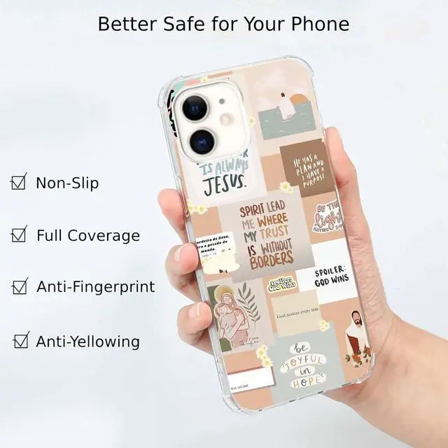 Alt view image 2 of 6 - Christian Quotes Collage Phone Case Compatible with iPhone 11, Christian God Case for Girl Women Men, Silicone Shockproof TPU Bumper Protective Cover Case for iPhone 11