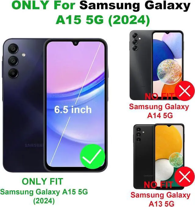 Alt view image 2 of 7 - for Samsung Galaxy A15 5G Case, Galaxy A15 5G Phone Case with HD Screen Protector[2 Pack], [Military Grade] 16ft. Drop Tested Shockproof Protective Cover with Magnetic Kickstand, Red