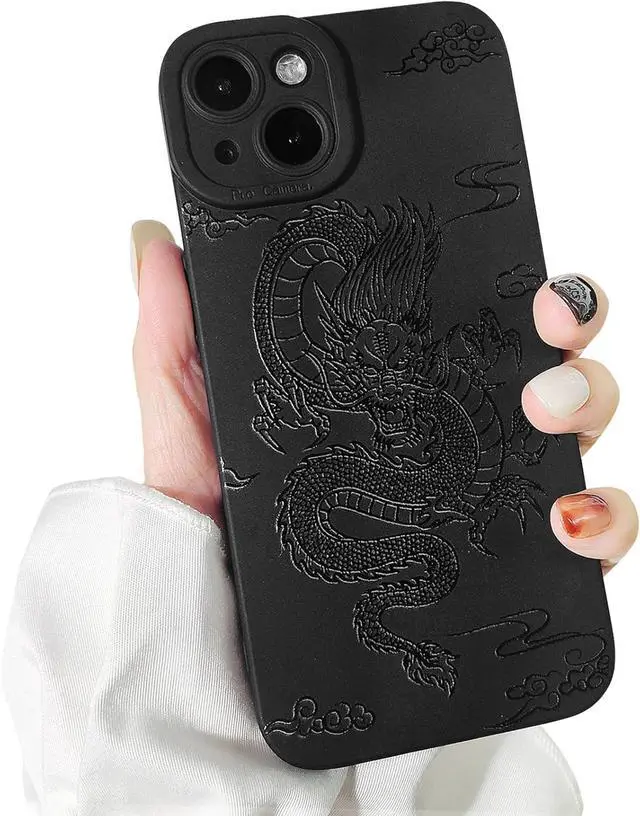 Main image of Lovmooful Compatible for iPhone 15 Plus Case Cute Cool Dragon Black Design for Girls Women Soft TPU Shockproof Protective Girly for iPhone 15 Plus-Dragon