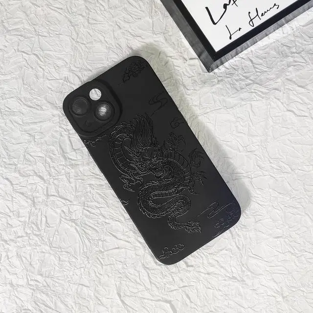 Alt view image 4 of 7 - Lovmooful Compatible for iPhone 15 Plus Case Cute Cool Dragon Black Design for Girls Women Soft TPU Shockproof Protective Girly for iPhone 15 Plus-Dragon