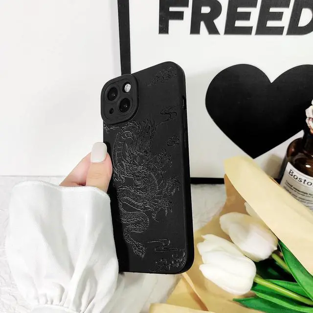 Alt view image 5 of 7 - Lovmooful Compatible for iPhone 15 Plus Case Cute Cool Dragon Black Design for Girls Women Soft TPU Shockproof Protective Girly for iPhone 15 Plus-Dragon