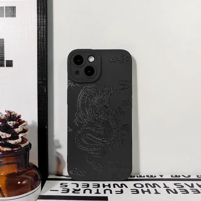 Alt view image 6 of 7 - Lovmooful Compatible for iPhone 15 Plus Case Cute Cool Dragon Black Design for Girls Women Soft TPU Shockproof Protective Girly for iPhone 15 Plus-Dragon