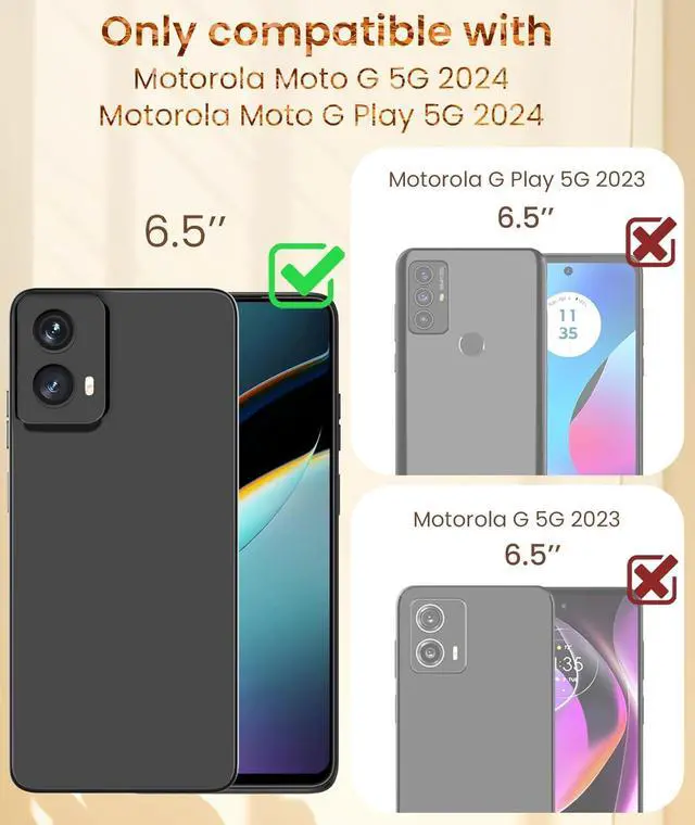 Alt view image 2 of 7 - Dretal for Motorola G 5G 2024 Case, Moto G 5G 2024 Case,2X Screen Protector, 360° Rotatable Ring Holder Magnetic Kickstand,Plated Gold Edge Slim Soft TPU Protective Cover (Blue)