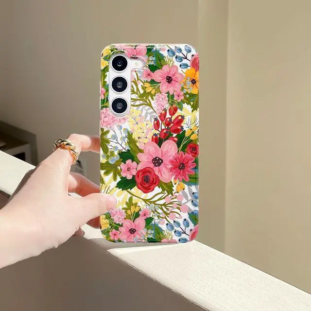 Alt view image 6 of 6 - J.west Design for Galaxy S22 Case 6.1", Modern Style Summer Cute Bouquet Floral Pattern with Garden Botanical Flowers Prints Slim Soft TPU Shockproof Cover Protective Phone Case for Women Girls