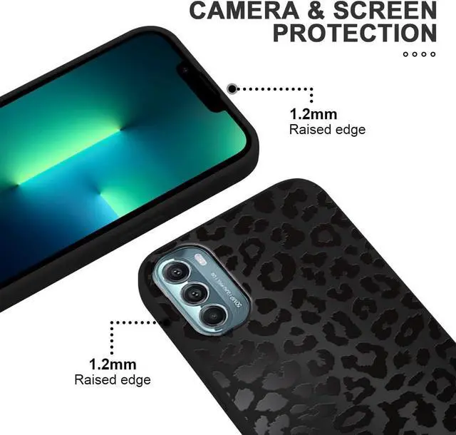 Alt view image 3 of 6 - 2 Pack Cute Cheetah Print for Motorola Moto G Stylus 5G20226.8" Phone Case,Leopard Pattern Design Cases Soft Silicone Slim TPU Shockproof Protective Bumper Cover for Women Girls-Black & White