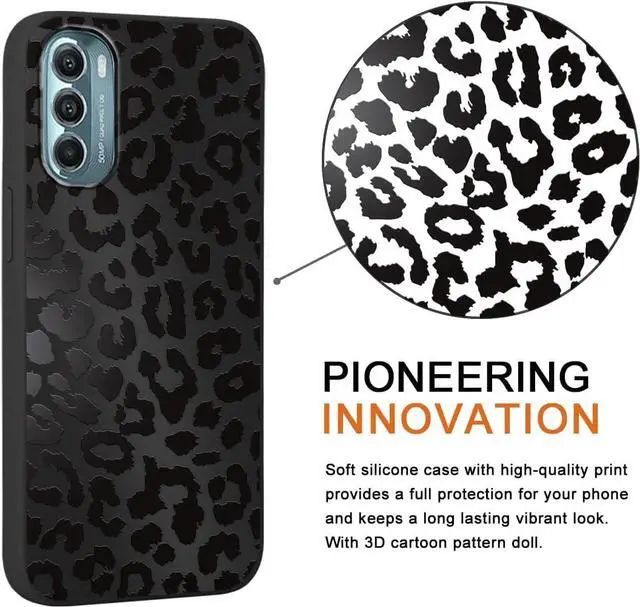 Alt view image 4 of 6 - 2 Pack Cute Cheetah Print for Motorola Moto G Stylus 5G20226.8" Phone Case,Leopard Pattern Design Cases Soft Silicone Slim TPU Shockproof Protective Bumper Cover for Women Girls-Black & White