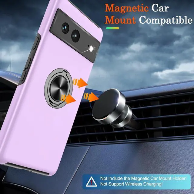 Alt view image 6 of 7 - for Pixel 7 Case with HD Screen Protector,Shockproof for Google Pixel 7 Phone Case with 360° Magnetic Ring Holder Kickstand Phone Case for Google Pixel 7,Purple