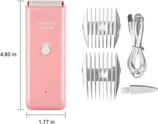 Alt view image 2 of 5 - Dog Clippers,Quiet Washable USB Rechargeable Cordless Dog Grooming Kit,Electric Pets Hair Trimmers Shaver Shears for Dogs and Cats Pink