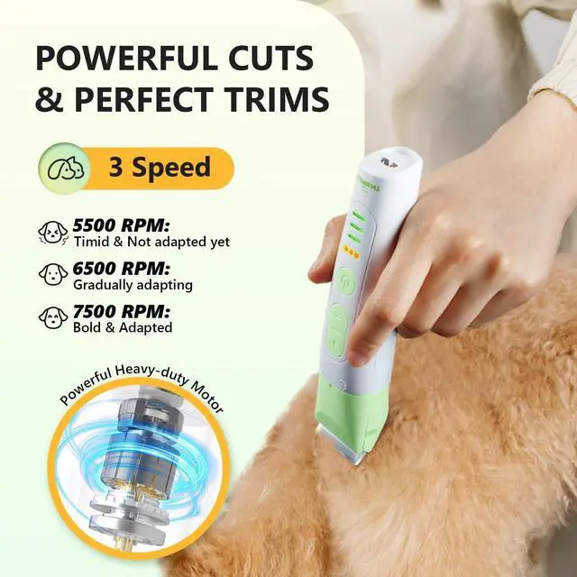Alt view image 4 of 7 - SUPRENT Dog Grooming Kit, 4 in 1 Dog Clippers for Grooming Supplies, Cordless Electric Pet Nail Grinder Cat Paw Trimmer Professional Long Hair Shaver Set for Cat Matted Hair and Small Dogs Thick Coats