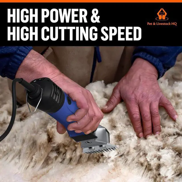 Alt view image 6 of 7 - Sheep Shears Electric Clippers 2500RPM, 6-Speed Control - Heavy Duty Livestock Grooming Kit for Sheep, Goats, Alpacas, Llamas - Case, Low Vibration, 18.3ft Cord (2 Blades Included)