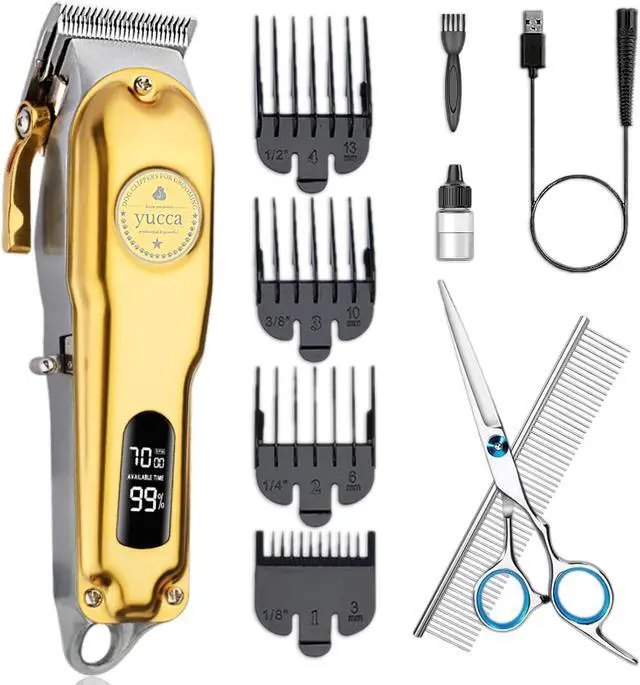 Main image of yucca Dog Grooming Clippers for Thick Heavy Coats, Cordless Animal Clippers Professional, Rechargeable Low Noise Clippers, Thick Fur Clippers with Metal Blade for Pets Dogs Cats