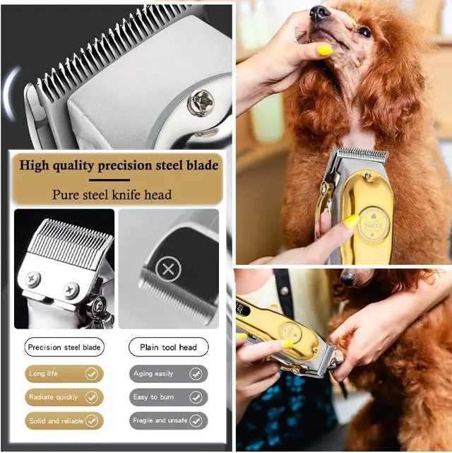 Alt view image 2 of 7 - yucca Dog Grooming Clippers for Thick Heavy Coats, Cordless Animal Clippers Professional, Rechargeable Low Noise Clippers, Thick Fur Clippers with Metal Blade for Pets Dogs Cats