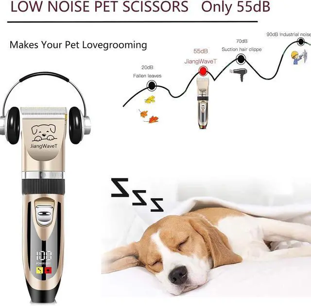 Alt view image 3 of 7 - Dogs Hair Trimmer, Dogs Shaver Clippers Grooming Kit - Low Noise Cordless Rechargeable Dog & Cat Horses Clippers, Heavy Duty, Quie