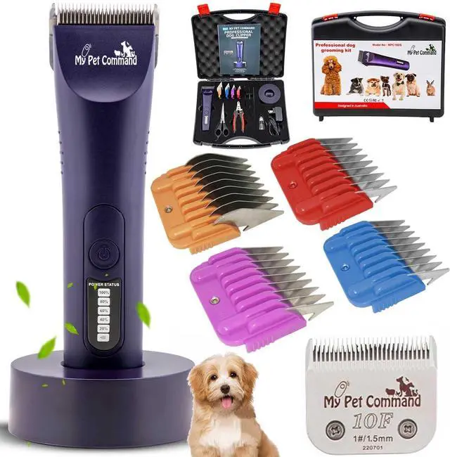 Main image of My Pet Command Professional Light Weight Cordless Dog Grooming Clipper | Hair Trimmer, Brushless Motor, Heavy Duty Kit for Dogs, Pets, Cats and Thick Coats Low Noise, Replaceable cool running blades