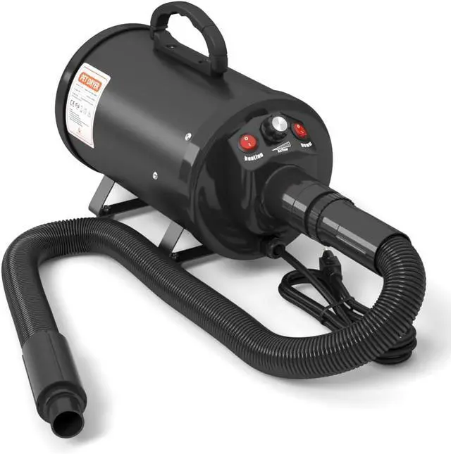 Alt view image 7 of 7 - High-Velocity Dog Dryer for Grooming - Quiet Pet Hair Blow Dryer with Heater, 4 Nozzles & Adjustable Speed - Professional Dog Blower for Large Dogs, Thick Coats & Deshedding