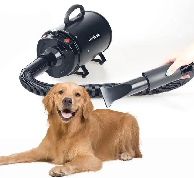 Alt view image 3 of 6 - Dog Dryer for Pet Grooming, High Velocity Pet Hair Dryer with Heater, Adjustable Speed, 3 Nozzles and a Comb, Black
