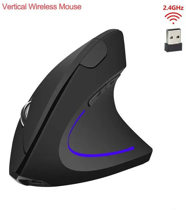 Main image of Jicheng 2.4G Wireless Vertical Mouse Ergonomic Optical Mice w/ 6 Buttons 3 Adjustable DPI 800/1200/1600 Levels for Laptop, Mac, PC