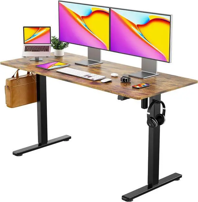 Main image of Height Adjustable 48" Electric Standing Desk - Upgraded Ultra Durable Home Office Large Rectangular Computer or Laptop Sit Stand Workstation - 48 x 24 Inch