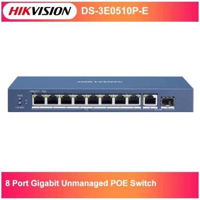 Switch HIKVISION - 10x Ports Gigabit - 6x POE - 2x Hi_POE - 1X