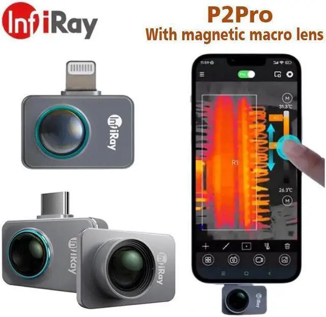 Main image of InfiRay P2 Pro Thermal Camera 25 Hz Thermal Imager for iPhone iOS 256x192 IR Thermal +Magnetic Macro lens