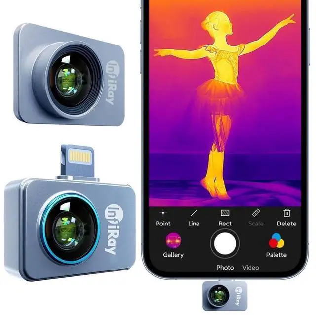 Alt view image 5 of 7 - InfiRay P2 Pro Thermal Camera 25 Hz Thermal Imager for iPhone iOS 256x192 IR Thermal +Magnetic Macro lens