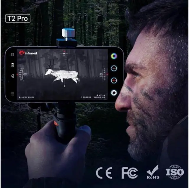 Alt view image 3 of 7 - INFIRAY T2 Pro Thermal Camera Metal Protective shell (rifle holder)for iPhone(iOS)