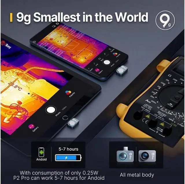 Alt view image 5 of 7 - InfiRay P2 Pro Thermal Camera for Android USB Type C Thermal Imaging Camera +Magnetic Macro lens
