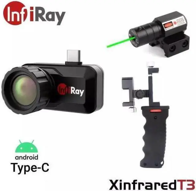 Main image of InfiRay T3 Infrared 15X Zoom Thermal Imager Camera Night Vision Hunting Type-C (T3+Holder+Green Spot Laser)