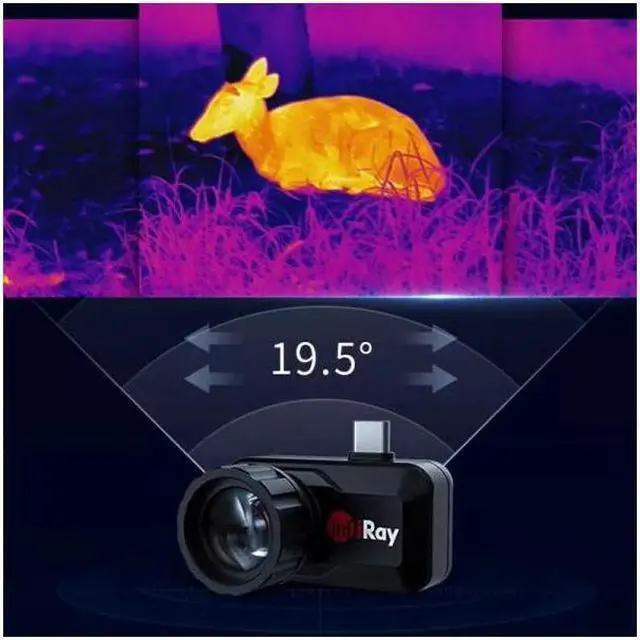 Alt view image 7 of 7 - InfiRay T3 Infrared 15X Zoom Thermal Imager Camera Night Vision Hunting Type-C (T3+Holder+Green Spot Laser)